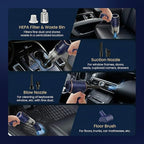 VIMALIFE 10000Pa Cordless Car Vacuum Cleaner & Air Duster, Powerful Handheld Auto Vacuum, 42000RPM Motor, LED Light, Type-C Fast Charge, Washable Filter, 5 Multi-Nozzles for Home, Car, Pet Hair, Blue