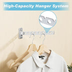 Alise Cloths Drying Rack Wall Mounted, Stainless Steel Folding Laundry Hanging Rack, Swivel Space Saving Clothes Hanger Racks for Bedroom Bathroom Laundry, Polished Chrome, Double Pack