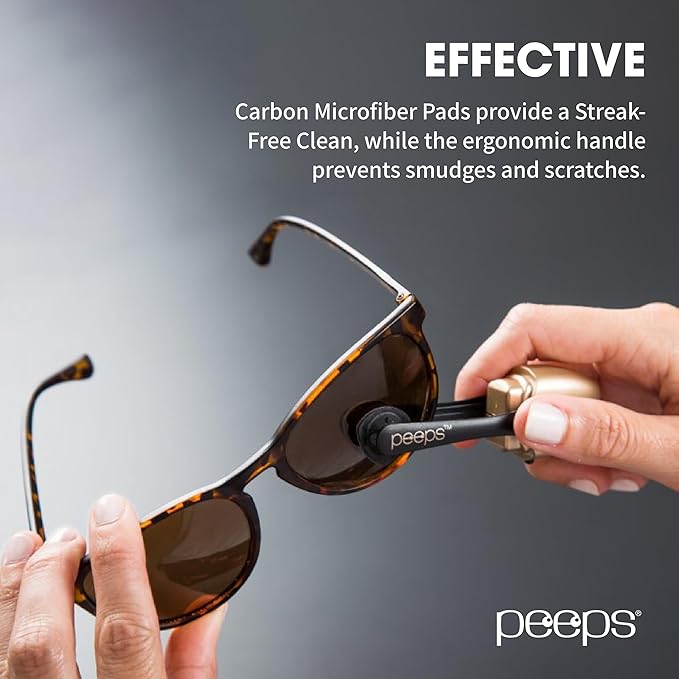 CarbonKlean Peeps Glasses Cleaner - for Eyeglasses, Reading Glasses, and More - Lens Cleaner with Carbon Microfiber Tech - Injected Purple - 1 Count