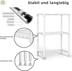 450 lbs Wire Storage Shelving 3-Tier Utility Shelving Unit Steel Organizer Wire Rack for Home,Kitchen,Office,White (11.8" D x 17.7" W x 26.4" H)