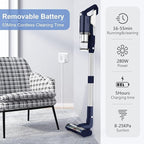 whall Cordless Vacuum Cleaner, Upgraded Strong Suction Brushless Motor Cordless Stick Vacuum Cleaner,Lightweight Handheld Vacuum for Home Pet Hair Carpet Hard Floor,up to 55mins Runtime,Blue