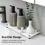 Instant Dry Sink Caddy Kitchen Sink Organizer, Quick Drying Stone Tray Diatomite Sponge Holder Soap Dish, Bathroom Countertop Fast Dry Water Absorbing Vanity Rack, White, 12" x 5"