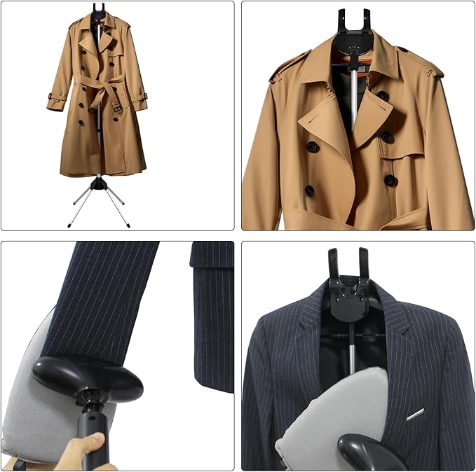 Garment Hanger for Steaming Clothes - Steam Rack & Stand for Ironing, Handheld Steamer Hanger