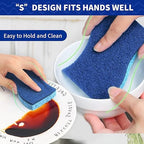 CELOX 6 Pack Non-Scratch Dish Sponge, Dual Sided Kitchen Sponges for Dishes, Long Lasting Dishwashing Household Cleaning Sponges for Kitchen, Easy to Dry and Reusable