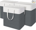 TasticTotes laundry basket 3-Pack, laundry hamper, Hamper with handles, collapsible laundry baskets, Waterproof dirty clothes hamper, Towel Storage for Home or Dorm, 100L-Grey