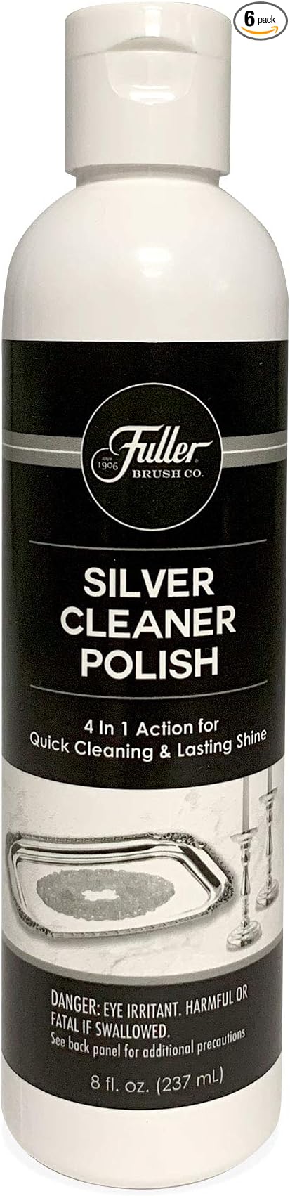 Fuller Brush Silver Cleaner Polish, Removes Tarnish & Prevents Future Buildup, Safe for Silver Plate, Sterling, Chrome, Antique Silver, 6-Pack
