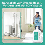 33.81 fl oz/1L Floor Cleaning Solution Compatible with Dreame Wet & Dry Vacuum, No residue & Pet-friendly, Household Floor Cleaners Suitable for Robot Vacuum Cleaners and Floor Mops, Original Scent