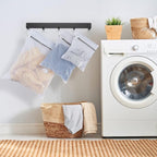 Small Honeycomb Lingerie Bags with Hanging Loop- MDSXO 3 Pack Mesh Laundry Bags for Washing Delicates, White Wash Bags for Socks, Bra, Mask, Baby Clothes 10 * 12 inch [3 Pack]