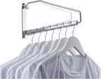 Laundry Hanger,NEWRAIN Wall Mounted Clothes Hanger with Swing Arm Holder Brass Hanging Drying Rack Space Saver,Chrome
