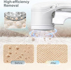 Fabric Shaver, Lint Remover for Clothes, Electric Lint Remover with 3 Replaceable Blades, Removes Fabric Pills, Rechargeable Sweater Defuzzer Pill Remover (White)