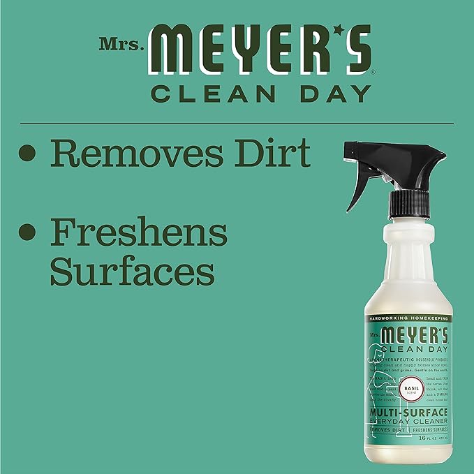 MRS. MEYER'S CLEAN DAY All-Purpose Cleaner Spray, Basil, 16 fl. oz - Pack of 3