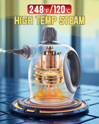 Handheld Steam Cleaner with Safety Lock, 500mL Large Tank & 19PCS Accessories - Multi-Surface Deep Cleaning for Kitchen, Bathroom, Car, Sofa - Removes Stubborn Grime, Sanitizes Surfaces (White)