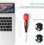 ORIA Mini Electric Screwdriver, Cordless Electric Screwdriver, 12 in 1 Rechargeable Screwdriver Set with 10 Screwdriver Bits, 1/4 inch Bit Holder, LED Light, Charging Cable, for Phones,Toys, PC