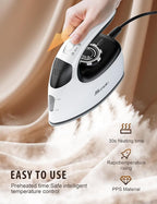 Sundu Small Iron for Clothes with Steam,Travel Iron Portable Non-Stick Soleplate Steamer for Quilting & Sewing,300 Microsteam Holes,90ml Water Tank,Lockable Safety Base