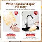 Lambswool Duster for Cleaning with Solid Wooden Handle Leather Hang Strap 19.6 inch Natural Feather Duster for Cleaning Ceiling Fans Window Blinds Computer Furniture(2 Pack)