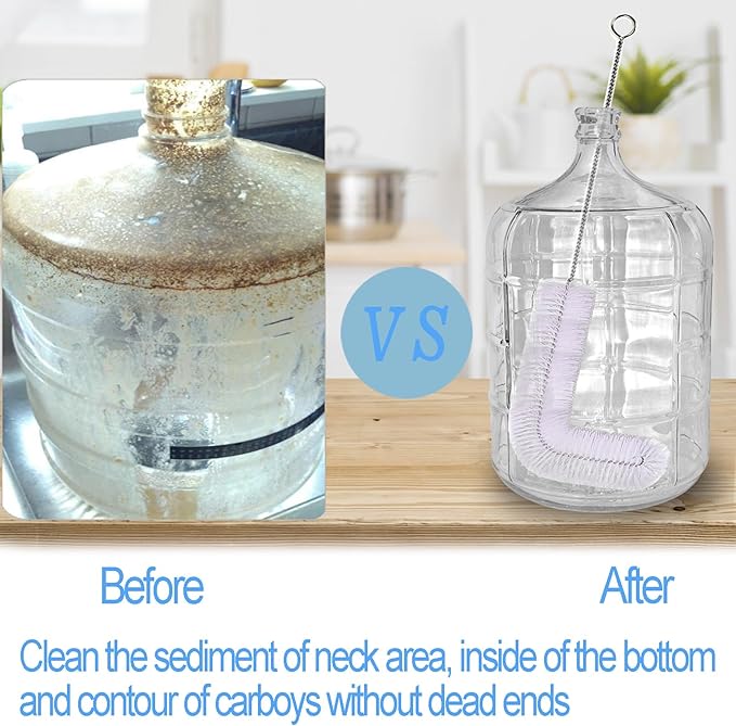 2 Pack 28inch Carboy Brush Carboy Cleaning Brush Carboy Bottle Brush Carboy Brushes for Cleaning Nylon 5 Gallon Carboy Brush for 3 5 6 6.5 Gallon Glass Carboys Corny Kegs Wine Making Home Brewing