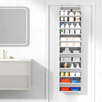 Over The Door Organizer, 6 Shelf Door Organizer Hanging with 6 Large Capacity Pockets, Over The Door Storage Hanging Shelves for Closet Wall Bathroom Closet Bedroom Nursery