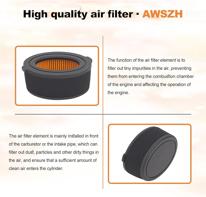 2PCS 951-10794 Air Filter Fit for 951-14262 751-10794 751-14262 for MTD Series 208 cc Troy-Bilt Premium OHV engine Yard Machine Outdoor Huskee Bolens Tillers Craftsman Lawn Mower with Pre-Filter