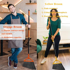 Outdoor Indoor Broom Heavy Duty,4 Pack Commercial Angle Broom,Ideal of House,Kitchen,Garage and Courtyard,Restaurant