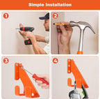 Chainsaw Hanger,Heavy Duty Chainsaw Hanger, 2 Pack Wall Mount Rack, Durable Chainsaw Storage Holder for Garage & Shed, Anti-Scratch Chainsaw Hook for Space-Saving Organization