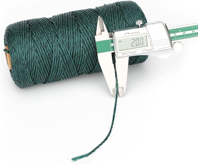 jijAcraft 426 Feet Green Nylon Twine, #36 Mason Nylon String Line, 100% Nylon Brick Line String, Durable Twisted Construction String Building Line for Masonry, Climbing Plants, Gardening, Crafting