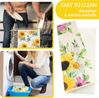 6 - Pack Swedish Kitchen Dish Cloths - Reusable Paper Towels for Counters & Dishes - Eco Friendly Cellulose Sponge Cloth - Assorted (Sunflower)