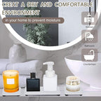 4PCS Stone Drying Trays for Bathroom Sink, Water Absorbing Stone Tray, Water Absorbent Diatomaceous Earth Tray and Coaster, Diatomite Soap Dish, Drying Stones Soap Trays for Kitchen Counter