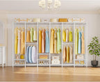 VIPEK V60 Extra Large Clothes Rack Portable Closet Rack Freestanding Wardrobe Heavy Duty Garment Rack Metal Closet for Hanging Clothes, Bedroom Storage Organizer, Max Load 1620lbs, White