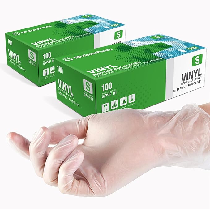 Clear Vinyl Food Safe Disposable Gloves Latex Free Powder Free for Food Prep Handling Cooking Cleaning