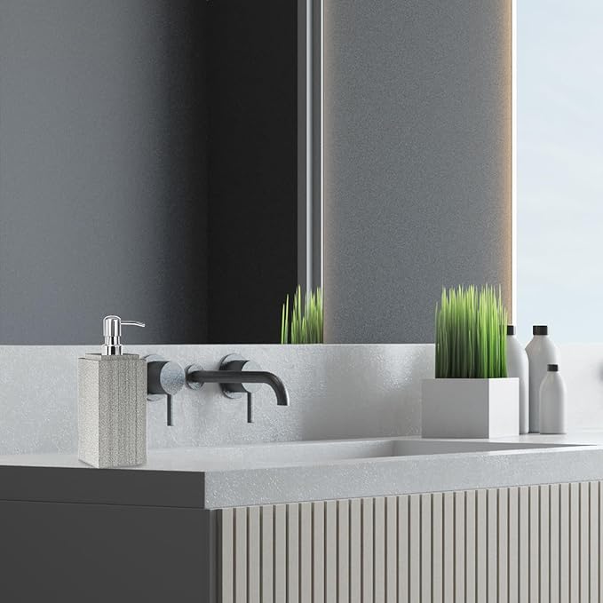 Marble Soap Dispenser for Bathroom, Amaauto Natural Marble Hand Liquid&Lotion Soap Dispenser Pump Bottle for Kitchen Bathroom Countertop Holds Dish Soap Shampoo Laundry Liquid Shower Gel