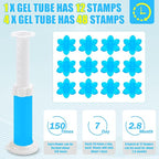 4 Pack Toilet Gel Stamp, 48 Stamps 4 Kinds Of Scent Toilet Bowl Cleaner Gel, Long-Lasting Flowers Shaped Bathroom Freshener, Keeps Toilet Fresh Fragrant and Clean