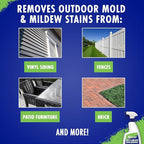 30 SECONDS Mold & Mildew Stain Remover Spray- Indoor & Outdoor Use - 2 Pack (2)