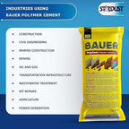 Bauer Instant Polymer Cement, Ready-to-Use Alternative to Mortar & Adhesives - Versatile for Concrete Crack Repair, Stone Tile Crack Repair & Brick Repair, Convenient, Durable & Easy to Store - 4kg