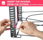 BTH Adjustable Pot Lid Organizer for Cabinet - Kitchen Storage Rack 6 Adjustable Shelves, Pot Lid Holder, Pan and Pot Rack Organizer, Pantry & Inside Cabinet Organizer (13” Clearance)