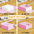 SpaceAid 9 Pack Bed Sheet Organizers and Storage, Foldable Sheet Organizer with Window for Linen Closet, Set Folder Keeper for Queen & King Size Bedding Storage (Pink)