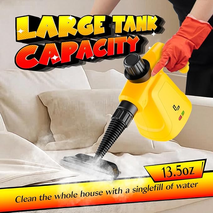 Handheld Steam Cleaner for Home,Couch,Floors,Upholstery and Grout, Pressurized Steamer Cleaning with 10pcs Accessories for Home Use, Multi-Purpose Deep Cleaning Steamer for Car/Toy/Tile/Grout/Window