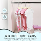TechZoo 25 Premium Baby Velvet Hangers - 11.8 Inches Non-Slip & Ultra-Slim Baby Hangers for Space-Saving & Children Clothes - 360 Swivel Hook, Strong & Durable Infant & Toddler Clothes Hanger - Beige