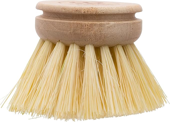 REDECKER Replacement Head for Dish Brush, 1-5/8-inch, Set of 2, 100% Natural Tampico Fiber and Untreated Beechwood, Made in Germany - Natural Dish Brush Replacement Heads