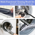 Washing Machine Cleaning Brush Kits, Front Load Washer Scrub Cleaner Brushes Accessories with 1Pc Drum Slot Brush & 5Pcs Crevice Cleaning Brushes for Tight Spaces and Washer Rubber Seal