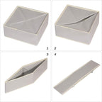 DIOMMELL Foldable Cloth Storage Box Closet Dresser Drawer Organizer Fabric Baskets Bins Containers Divider for Clothes Underwear Bras Socks Clothing,Set of 4 Grey 400