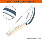 SHANFEEK Grass Sickle with Sawtooth Japanese Weeding Hoe Garden Hand Tool Weeding Tools for Garden High-Strength Steel with Solid Wood Handle (White)