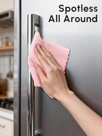 Microfiber Cleaning Cloths Roll, 75 Pack Tear Away Microfiber Towels Roll, 12" x 12" Lint Free Rags, Reusable Cleaning Cloths, Washable, Scratch Free,Ultra Absorbent Dish Rags(Pink)