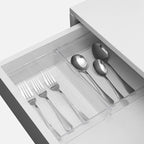 Backerysupply Clear Plastic Drawer Organizer Tray for Vanity Cabinet (9"×6"×2" Set of 4) For Office Bathroom Makeup Drawers