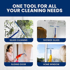 Extendable Shower Squeegee with 180-Degree Rotating Blade for Push/Pull Use – Ergonomic Cleaning Tool for Showers, Glass Doors, and Windows – 16'' to 28'' Handle for Strain-Free Cleaning