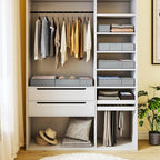 DIMJ Drawer Organizer Clothes, 15 Pack Underwear Organizer, Foldable Closet Bins, Sock Organizer Bra Cube, Fabric Dresser Box for Clothes, Bra, Socks, Tie (Grey)