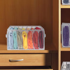 Univivi Clothes Drawer Organizer Wardrobe Clothes Organizer for Folded Clothes, 7 Grids Upgraded Large Capacity Drawer Organizers for Jeans, Pants, Sweaters, T-Shirt, Underwear - Set of 2