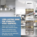 Zenex ZenaSheen H20 Stainless Steel Polish - Professional-grade Water-based Metal Cleaner, Polish & Protectant | Remove Grime & Restore Shine | Stainless Steel, Chrome, Brass & More | 16 oz (2 Pack)