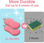 Multi-Purpose Kitchen Scrub & Microfiber Sponge – Durable, Chemical-Free, Machine Washable, Tough Cleaning Power