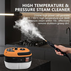 Handheld Steam Cleaner, 2500W Pressurized Steam Cleaner with 3 Brush Heads, Portable Steam Cleaner for Home, Car, Furniture, Kitchen, Bathroom and Wall, Orange