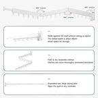 Clothes Drying Rack,Laundry Drying Rack,Clothes Rack Wall Mount,Wall Mounted Clothes Hanger Rack,Laundry Rack Folding,Retractable Clothing Rack,Collapsible Clothes Hanging Rack(Loop,White)
